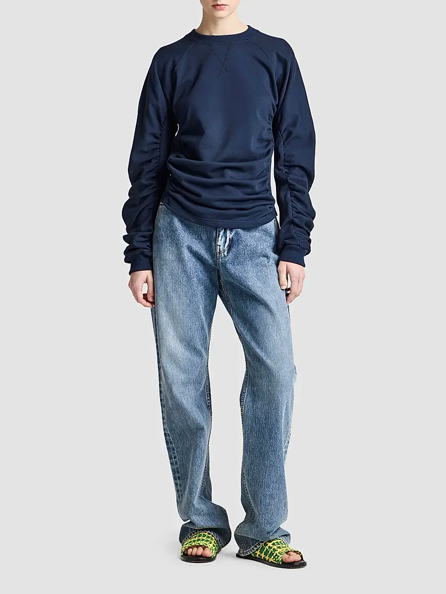 JW Anderson Women's Ruched Cotton-Blend Jersey Top | Thumbnail 2