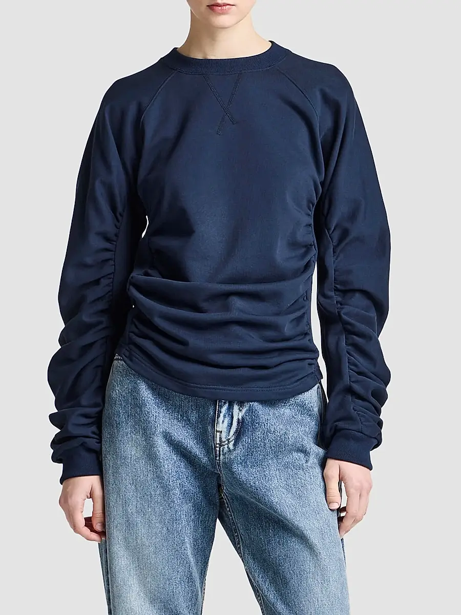 JW Anderson Women's Ruched Cotton-Blend Jersey Top | Thumbnail 4