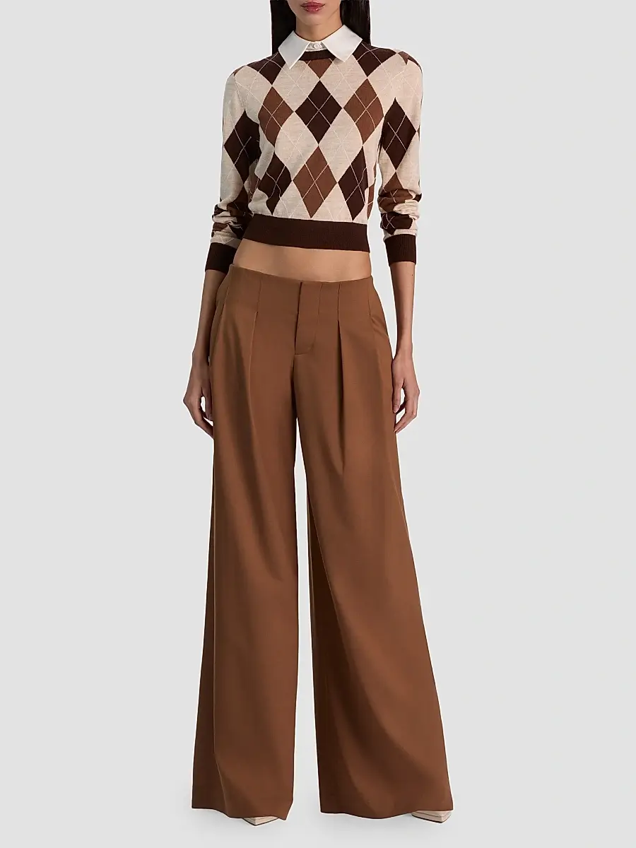 Alice + Olivia Women's Carolann Argyle Wool Pullover Sweater | Thumbnail 2