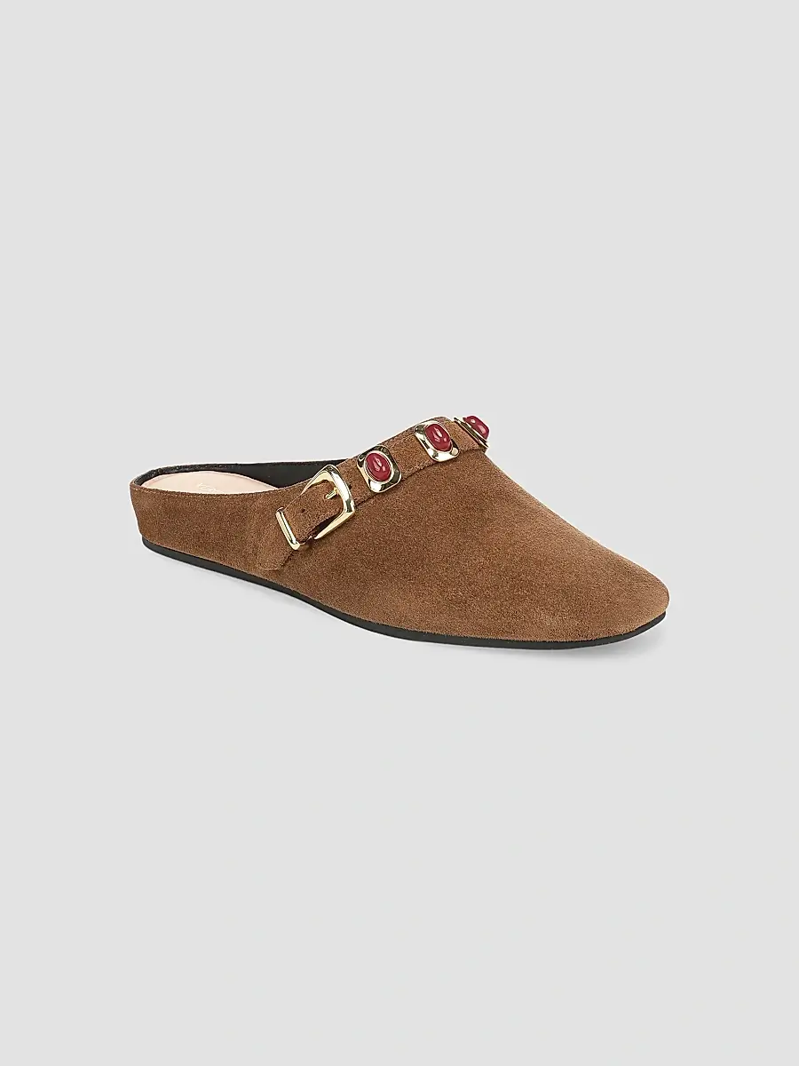 Veronica Beard Women's Narcisa Suede Mule Clogs | Thumbnail 2 Veronica Beard Women's Narcisa Suede Mule Clogs | Thumbnail 2