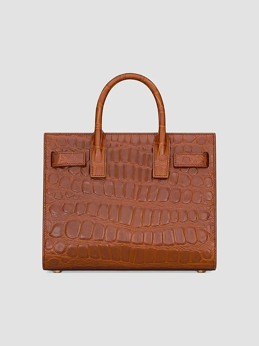 Saint Laurent Women's Sac De Jour in Crocodile-Embossed Leather Nano Top Handle Bag | Thumbnail 2