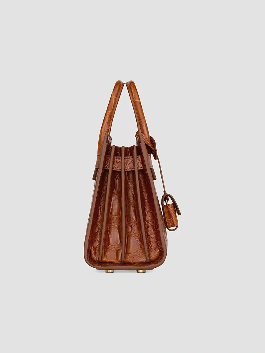 Saint Laurent Women's Sac De Jour in Crocodile-Embossed Leather Nano Top Handle Bag | Thumbnail 4