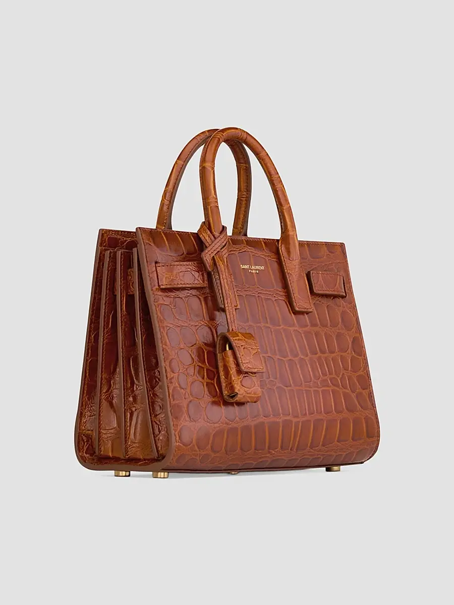 Saint Laurent Women's Sac De Jour in Crocodile-Embossed Leather Nano Top Handle Bag | Thumbnail 5
