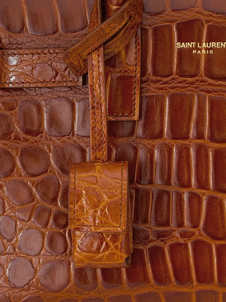 Saint Laurent Women's Sac De Jour in Crocodile-Embossed Leather Nano Top Handle Bag | Thumbnail 6