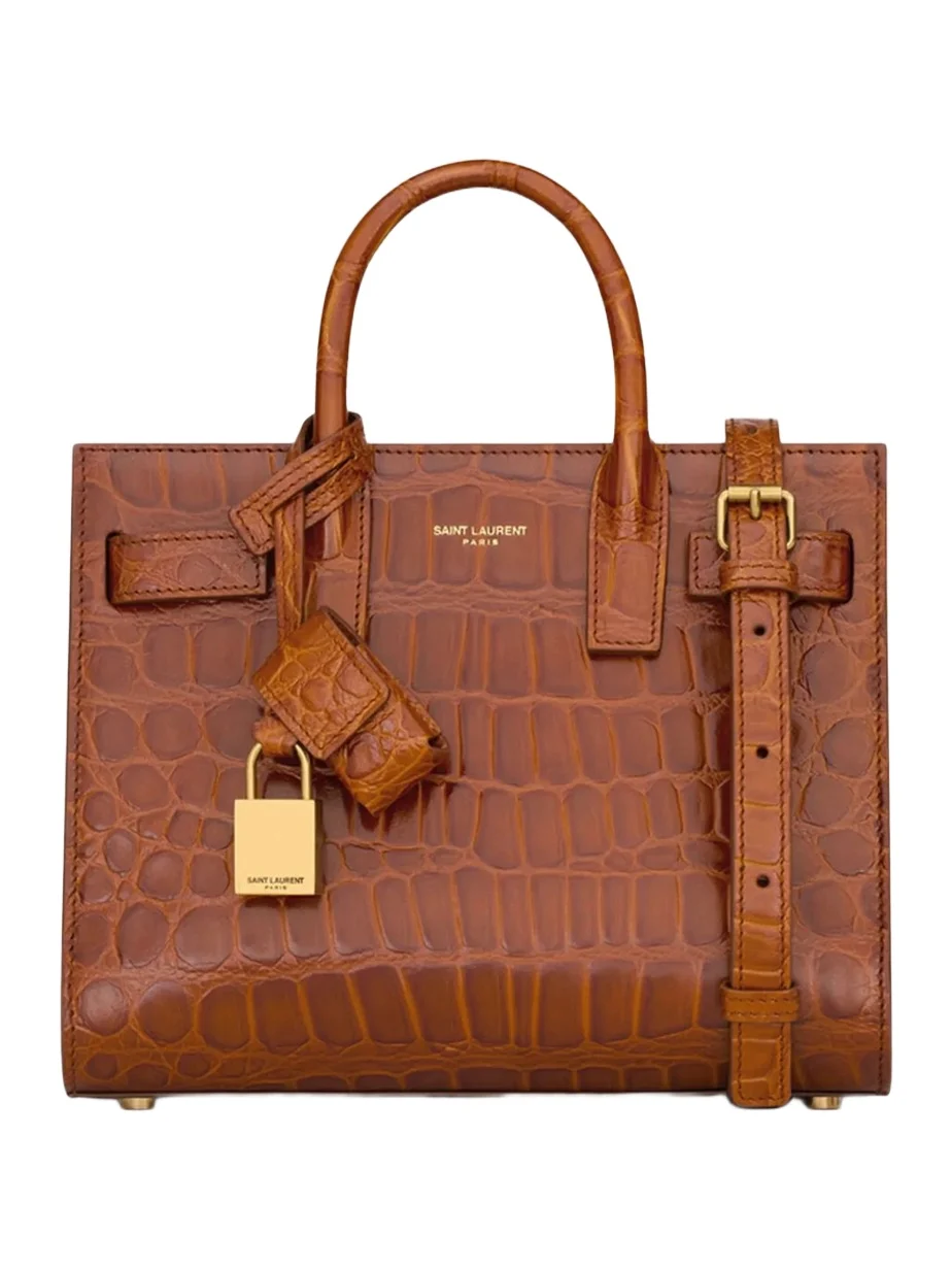 Women's Sac De Jour in Crocodile-Embossed Leather Nano Top Handle Bag Women's Sac De Jour in Crocodile-Embossed Leather Nano Top Handle Bag