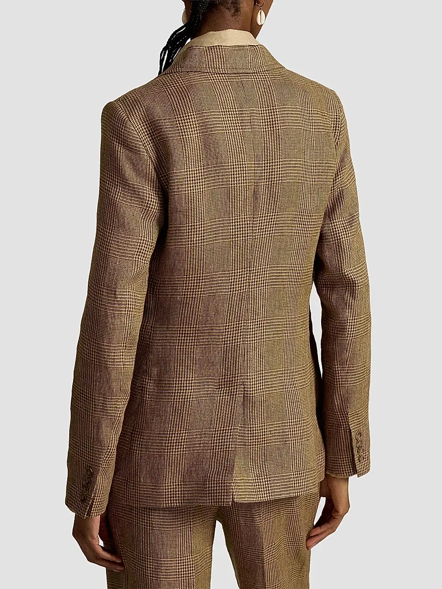 Polo Ralph Lauren Women's Single-Breasted Glen Plaid Linen Blazer | Thumbnail 3 Polo Ralph Lauren Women's Single-Breasted Glen Plaid Linen Blazer | Thumbnail 3