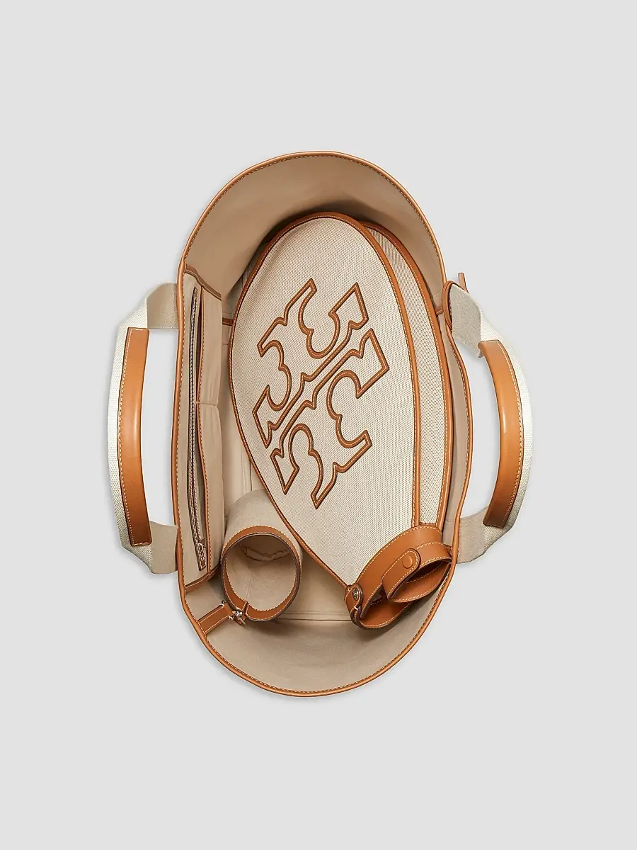 Tory Burch Women's Two-Tone Canvas Tennis Tote Bag | Thumbnail 5 Tory Burch Women's Two-Tone Canvas Tennis Tote Bag | Thumbnail 5