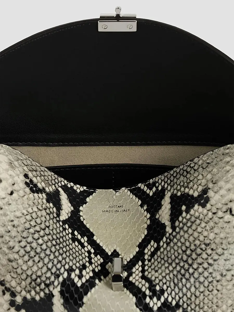 TOTEME Women's T-Lock Python-Embossed Clutch | Thumbnail 3