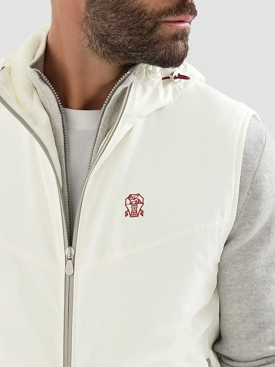 Brunello Cucinelli Men's Bonded Nylon Hooded Vest with Thermore Padding | Thumbnail 6 Brunello Cucinelli Men's Bonded Nylon Hooded Vest with Thermore Padding | Thumbnail 6