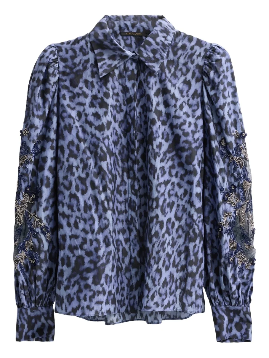 Kobi Halperin Women's Lizzie Leopard Cotton-Silk Blouse