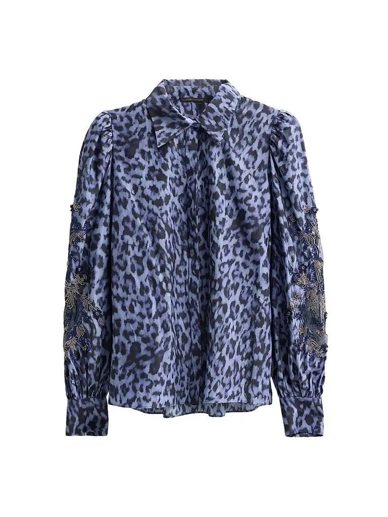 Kobi Halperin Women's Lizzie Leopard Cotton-Silk Blouse