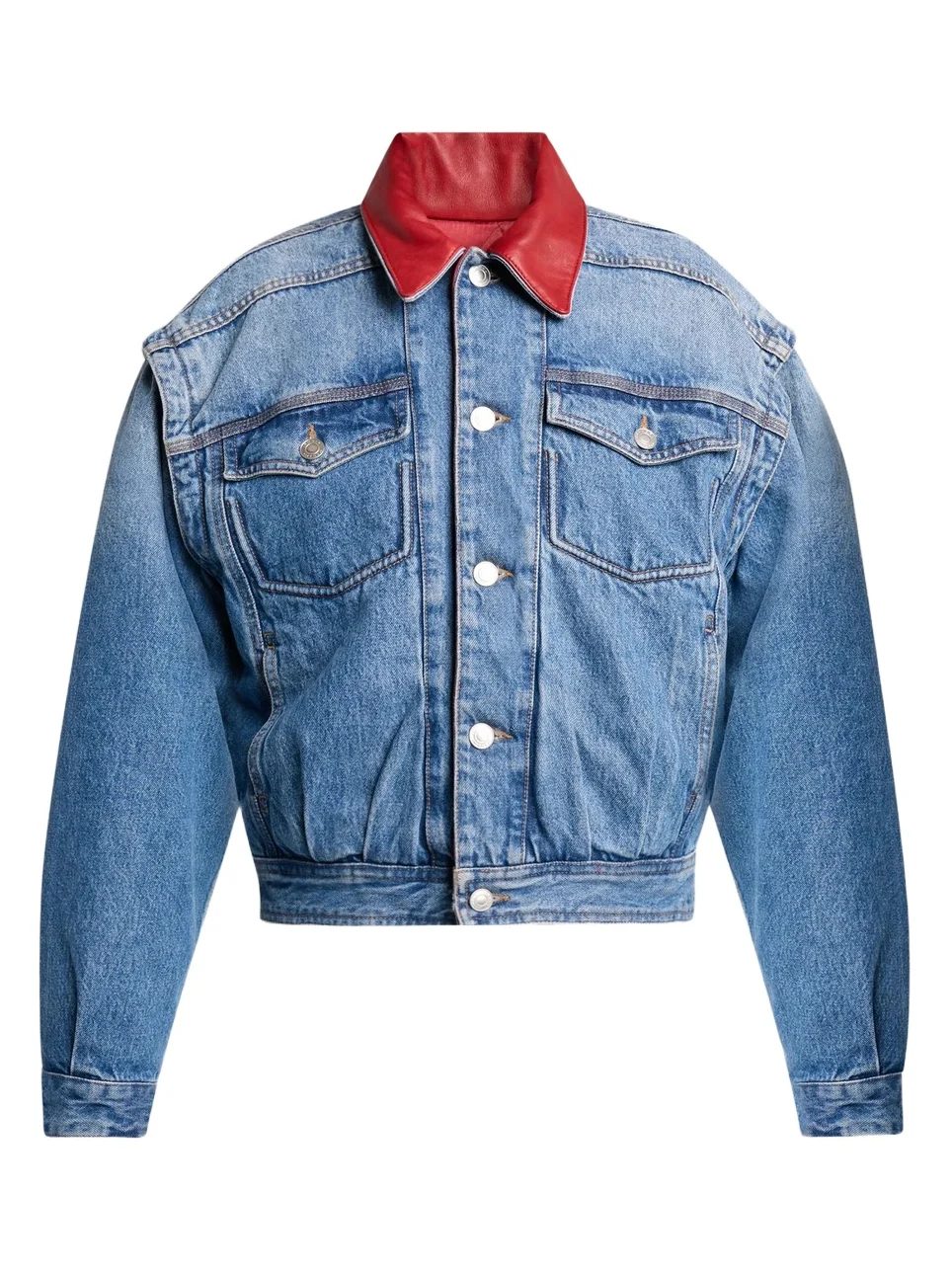 Women's Devyn Leather-Trim Denim Jacket Women's Devyn Leather-Trim Denim Jacket
