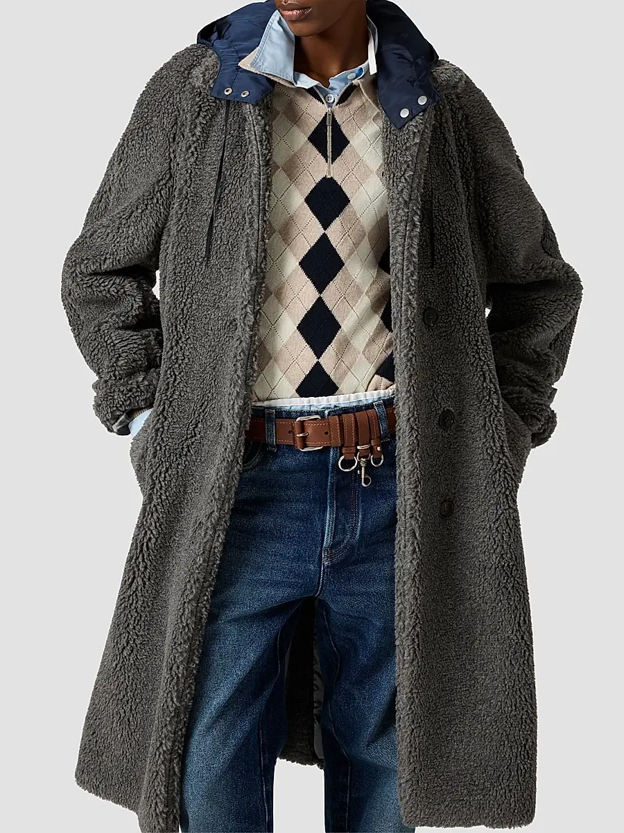 Miu Miu Women's Single-Breasted Fleece Coat | Thumbnail 4