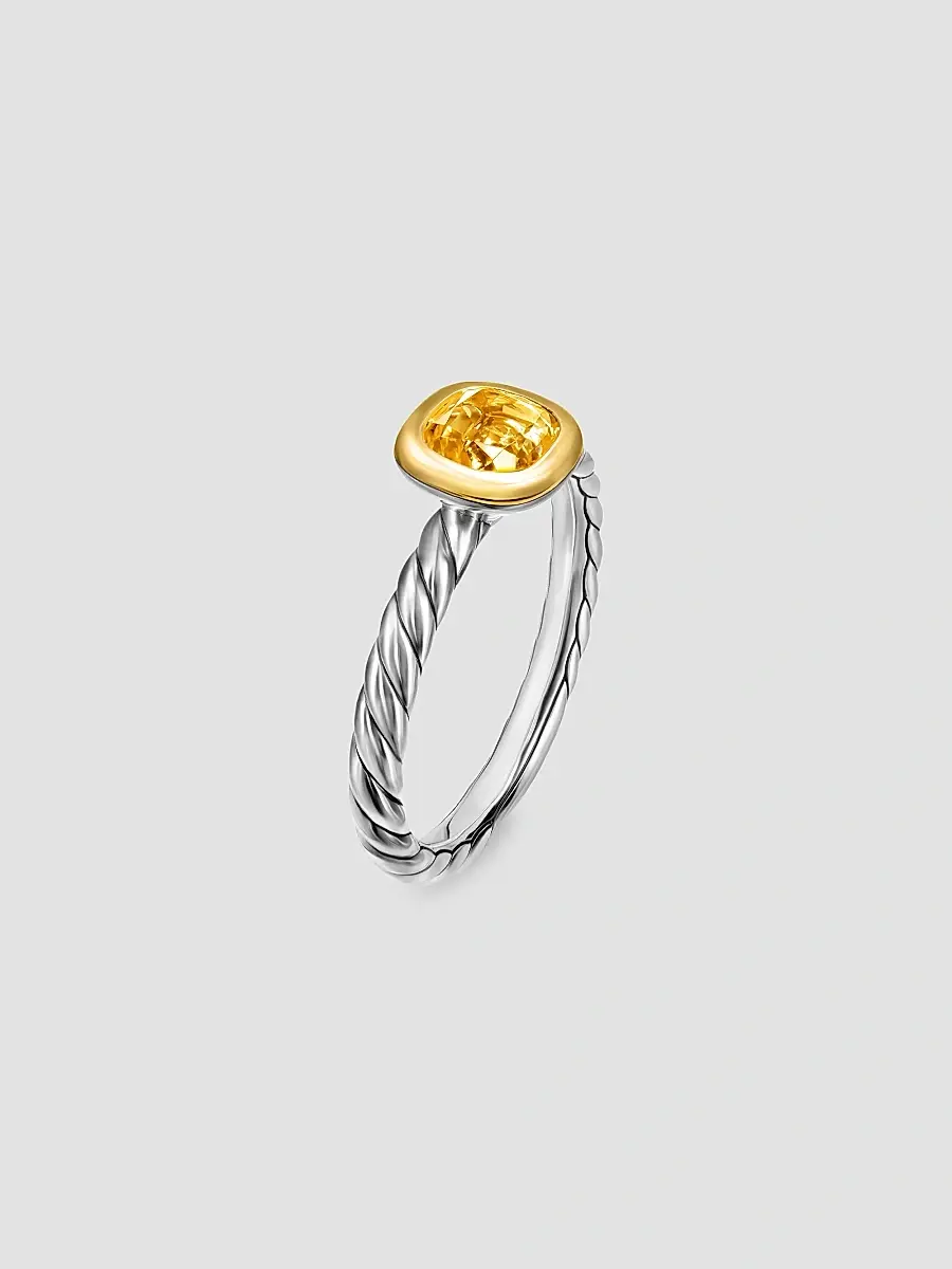 David Yurman Women's DY Mercer Color Cable Ring in Sterling Silver - Citrine | Thumbnail 2 David Yurman Women's DY Mercer Color Cable Ring in Sterling Silver - Citrine | Thumbnail 2