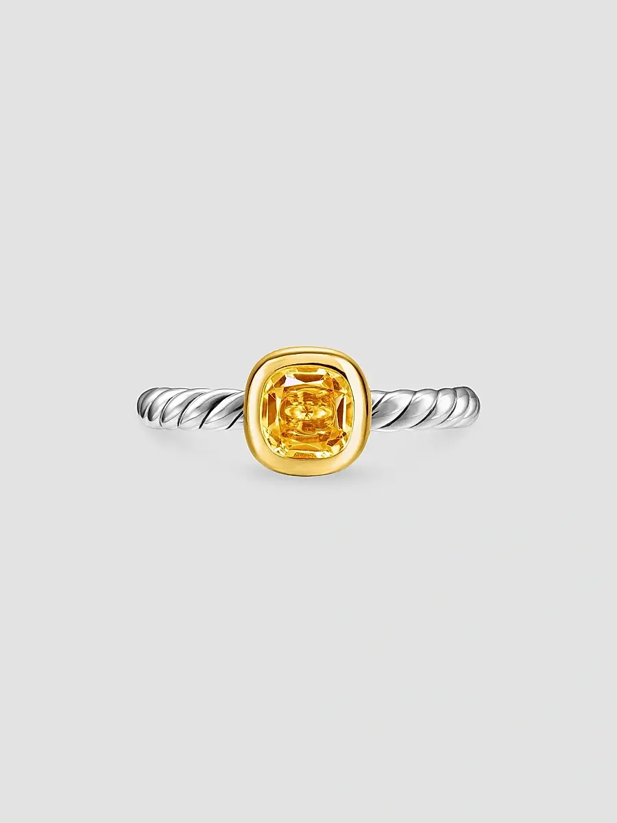 David Yurman Women's DY Mercer Color Cable Ring in Sterling Silver - Citrine | Thumbnail 3 David Yurman Women's DY Mercer Color Cable Ring in Sterling Silver - Citrine | Thumbnail 3