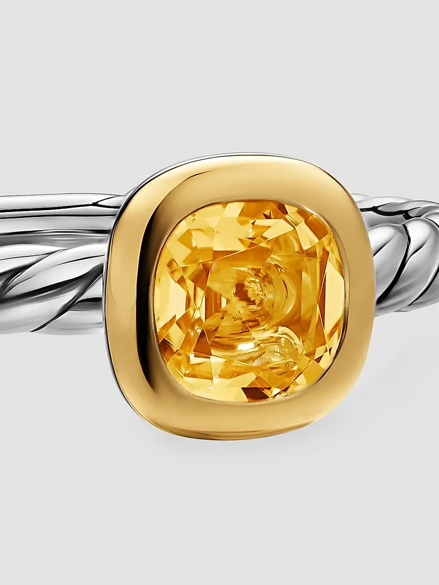David Yurman Women's DY Mercer Color Cable Ring in Sterling Silver - Citrine | Thumbnail 4 David Yurman Women's DY Mercer Color Cable Ring in Sterling Silver - Citrine | Thumbnail 4