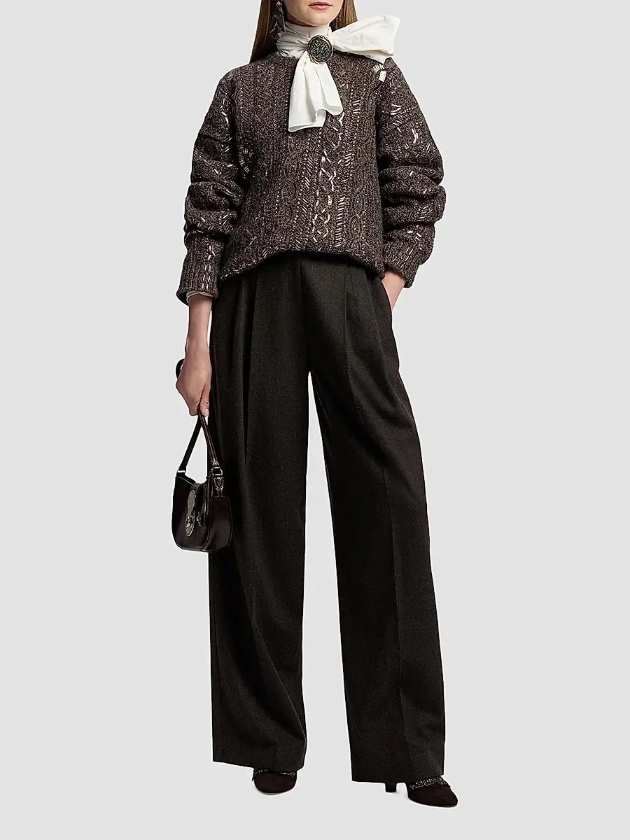 Ralph Lauren Collection Women's Dara Tieneck Poplin Blouse | Thumbnail 2 Ralph Lauren Collection Women's Dara Tieneck Poplin Blouse | Thumbnail 2
