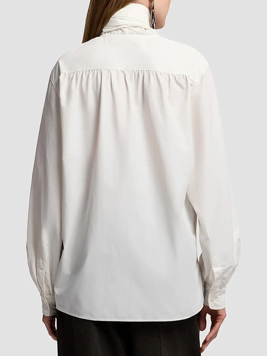 Ralph Lauren Collection Women's Dara Tieneck Poplin Blouse | Thumbnail 3 Ralph Lauren Collection Women's Dara Tieneck Poplin Blouse | Thumbnail 3