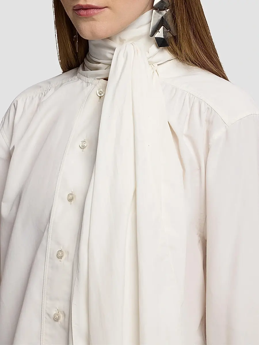 Ralph Lauren Collection Women's Dara Tieneck Poplin Blouse | Thumbnail 6 Ralph Lauren Collection Women's Dara Tieneck Poplin Blouse | Thumbnail 6