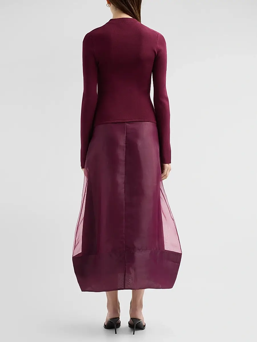 Simkhai Women's Maril Sheer Skirt Midi Dress | Thumbnail 3 Simkhai Women's Maril Sheer Skirt Midi Dress | Thumbnail 3