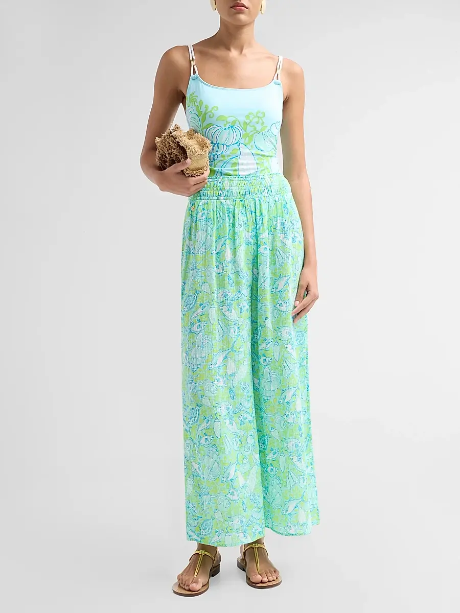 Lilly Pulitzer Women's Enzo Thow Me A Line Print Cover-Up Pants | Thumbnail 2 Lilly Pulitzer Women's Enzo Thow Me A Line Print Cover-Up Pants | Thumbnail 2