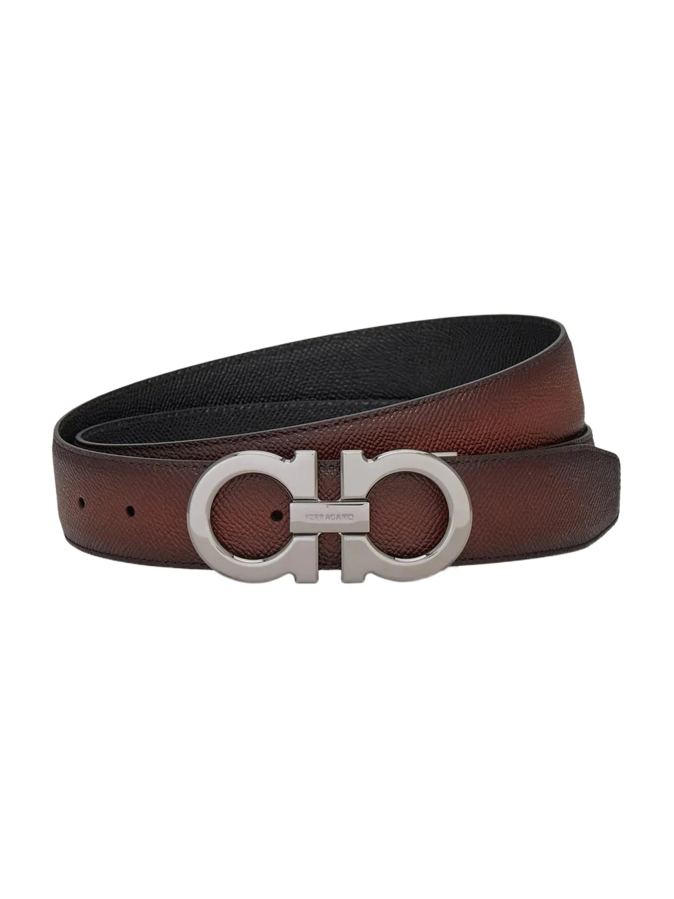Ferragamo Men's Double Gancini Reversible Leather Belt