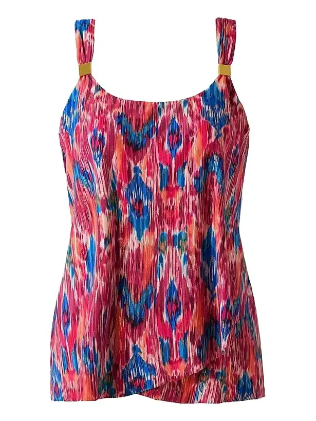 Miraclesuit Swim Women's Ikat Dorado Dazzle Printed Tankini Top