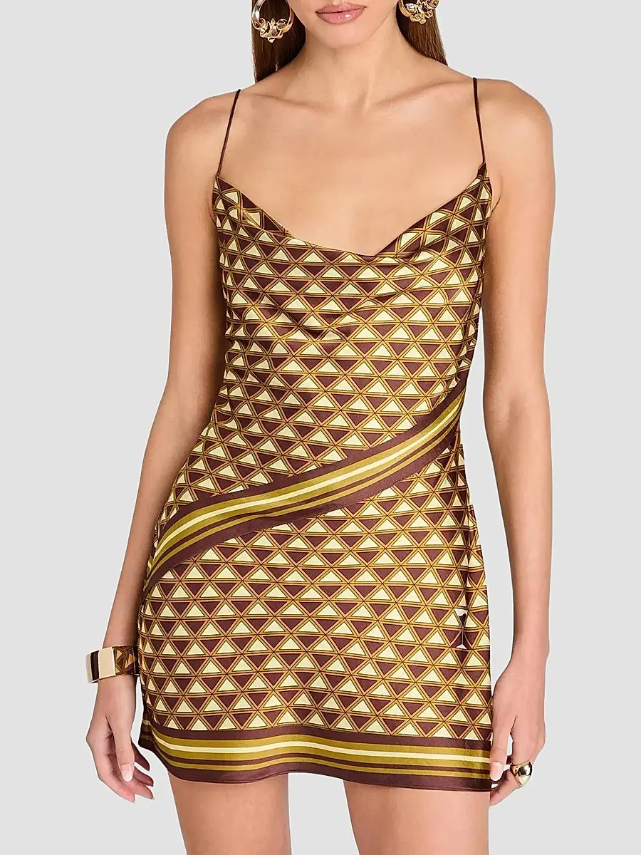 Retrofête Women's Clemenza Geometric Print Cowlneck Mini Dress | Thumbnail 4 Retrofête Women's Clemenza Geometric Print Cowlneck Mini Dress | Thumbnail 4