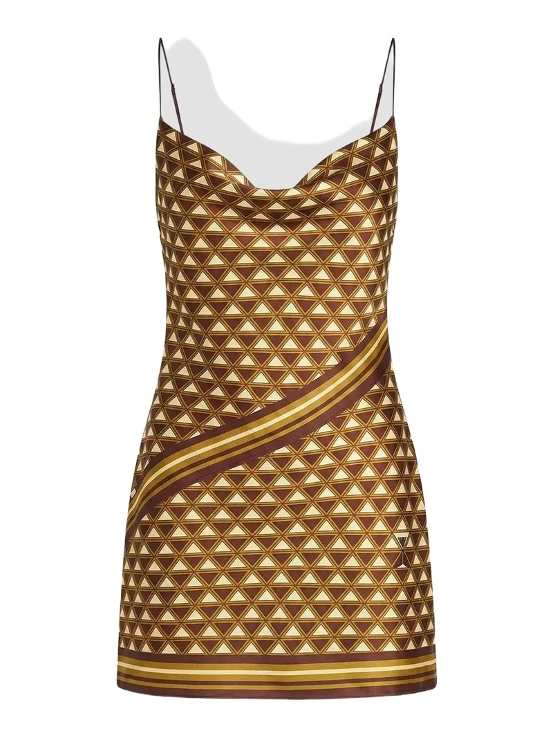 Retrofête Women's Clemenza Geometric Print Cowlneck Mini Dress
