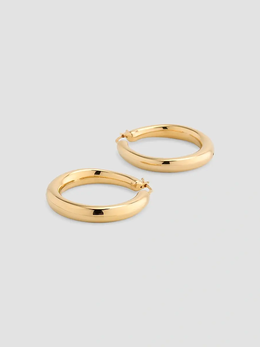 LISA NIK Women's 18K Yellow Gold Hoop Earrings | Thumbnail 3