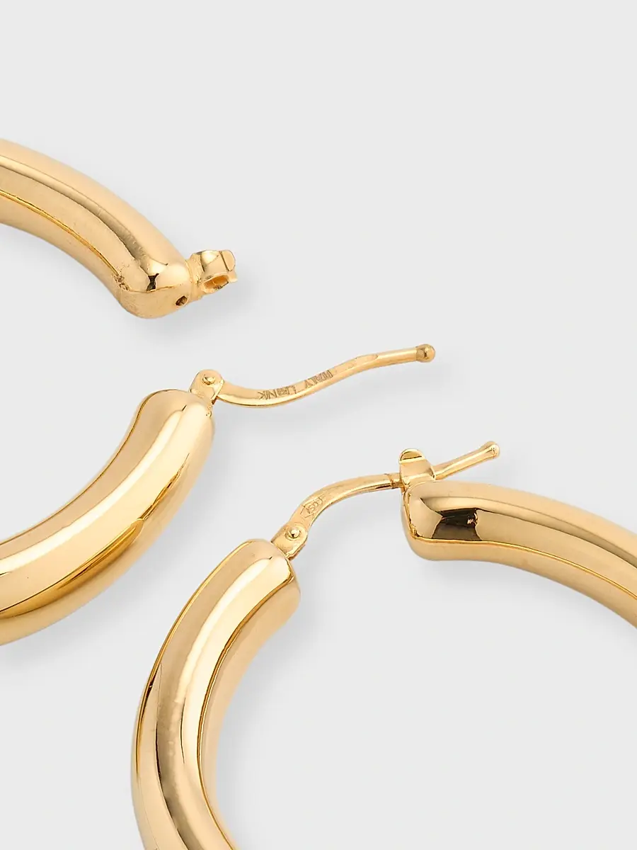 LISA NIK Women's 18K Yellow Gold Hoop Earrings | Thumbnail 4