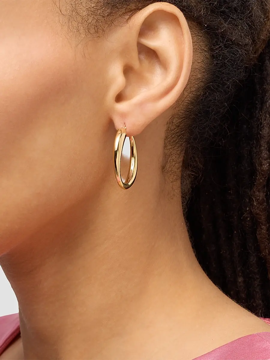 LISA NIK Women's 18K Yellow Gold Hoop Earrings | Thumbnail 2