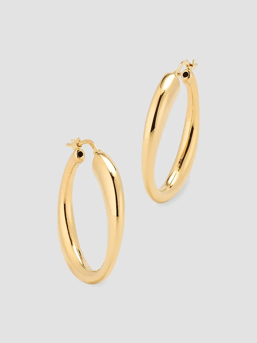 LISA NIK Women's 18K Yellow Gold Hoop Earrings | Thumbnail 3