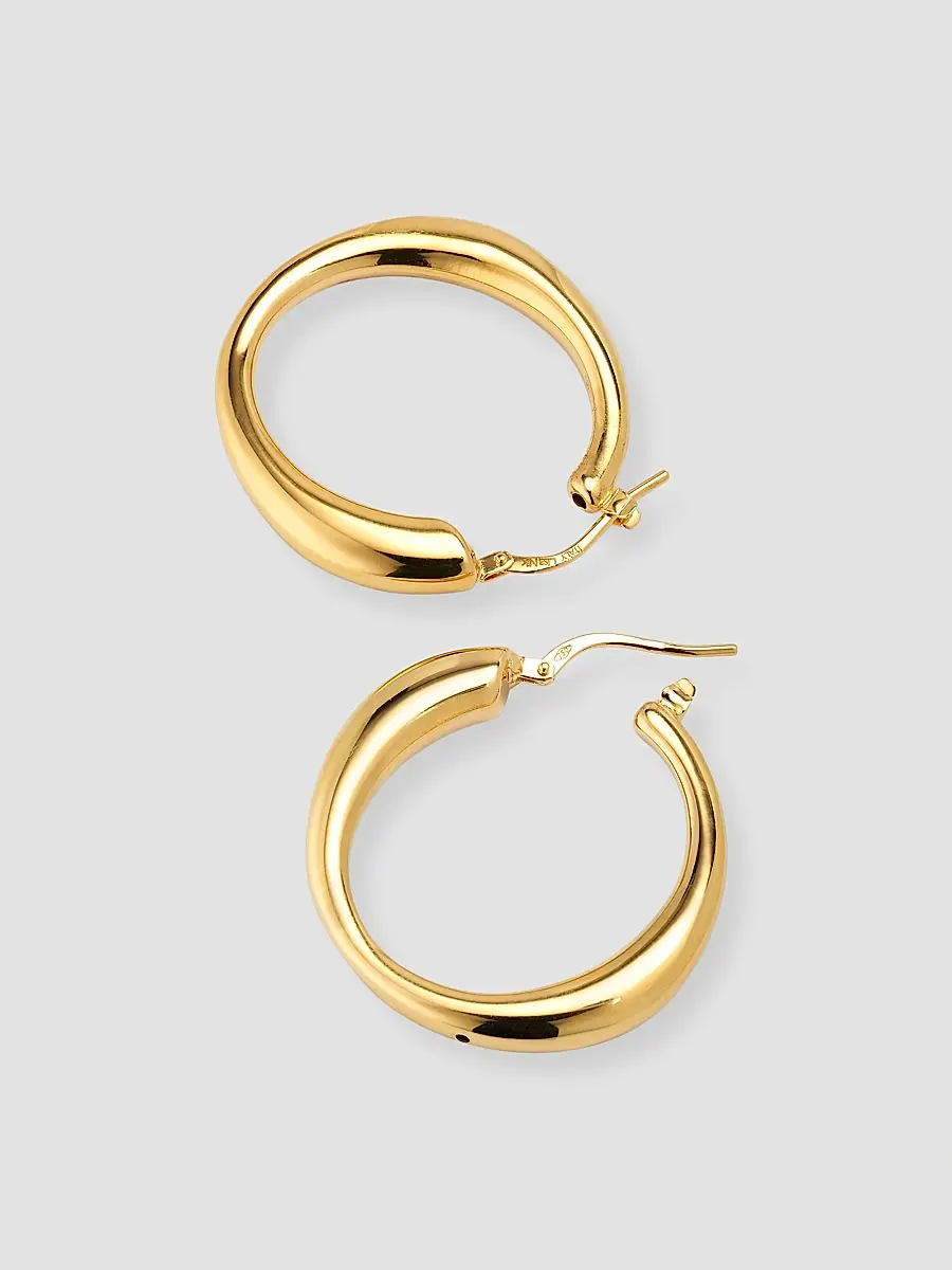 LISA NIK Women's 18K Yellow Gold Hoop Earrings | Thumbnail 4