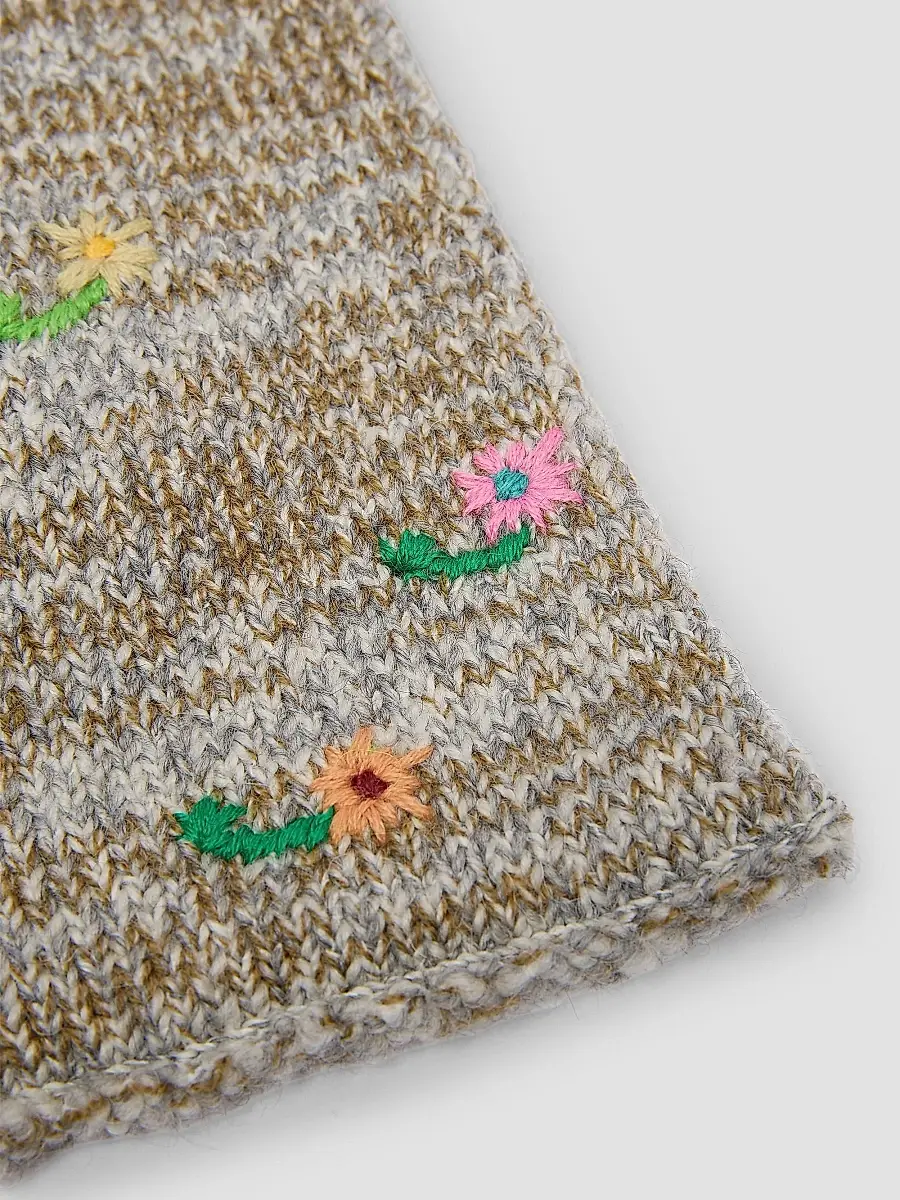 Dries Van Noten Men's Maila Floral-Embroidered Wool-Blend Scarf | Thumbnail 5 Dries Van Noten Men's Maila Floral-Embroidered Wool-Blend Scarf | Thumbnail 5