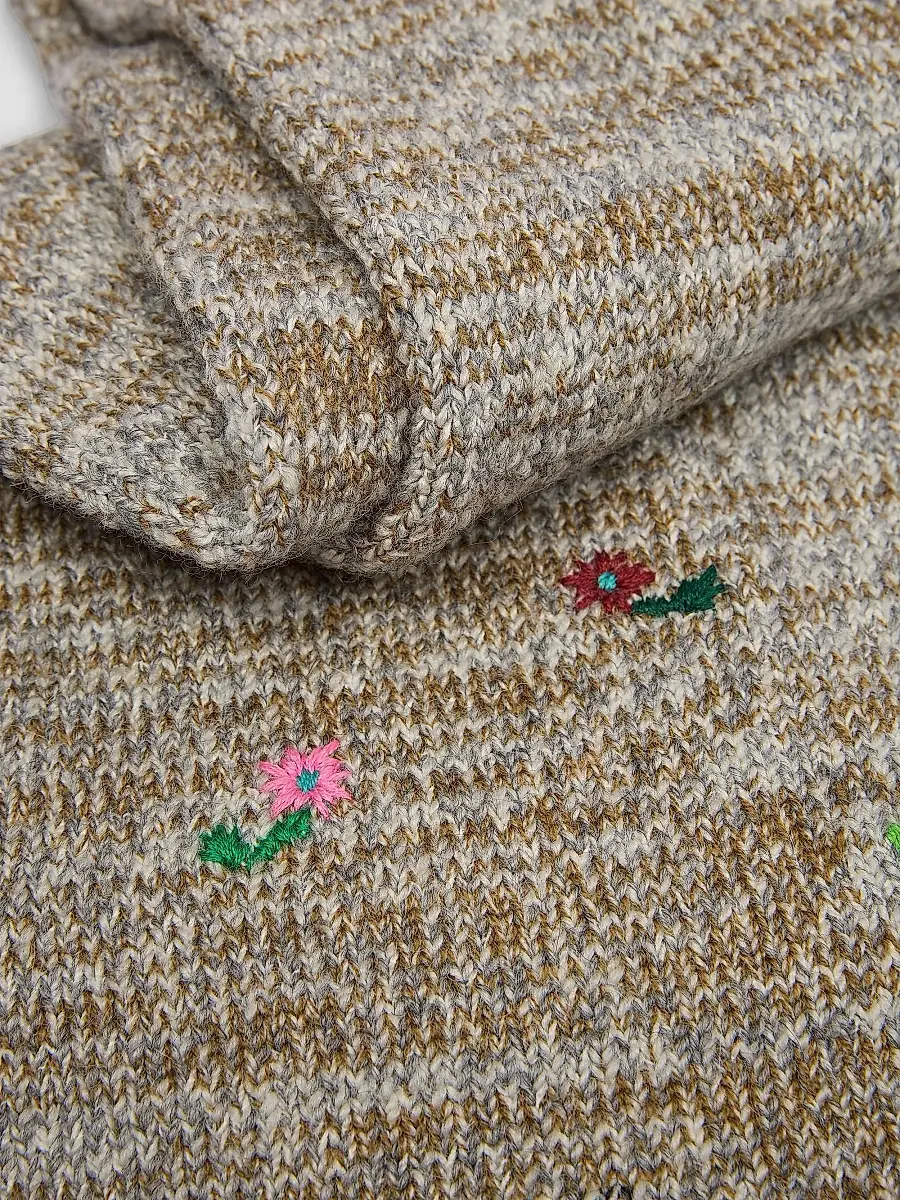 Dries Van Noten Men's Maila Floral-Embroidered Wool-Blend Scarf | Thumbnail 6 Dries Van Noten Men's Maila Floral-Embroidered Wool-Blend Scarf | Thumbnail 6