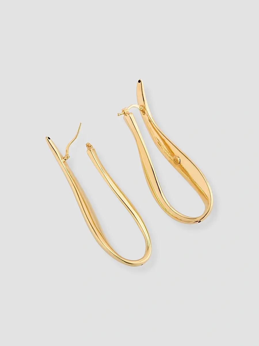 LISA NIK Women's 18K Yellow Gold Wavy Drop Earrings | Thumbnail 4