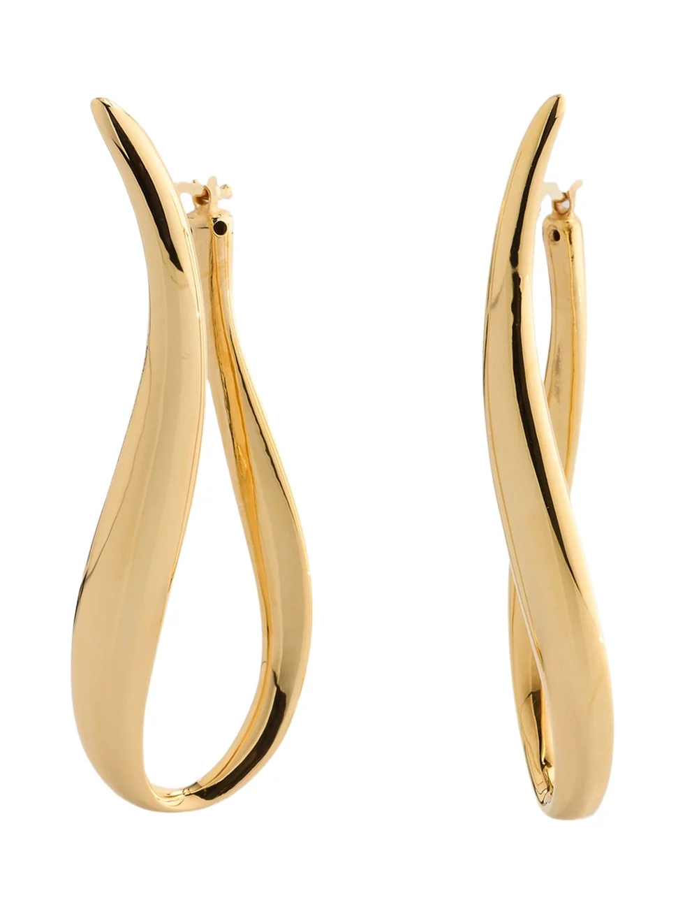 Women's 18K Yellow Gold Wavy Drop Earrings Women's 18K Yellow Gold Wavy Drop Earrings