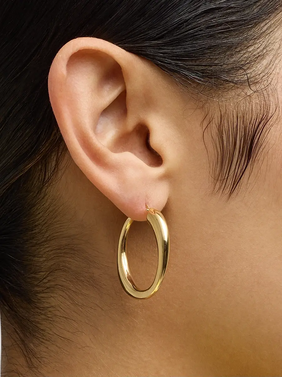 LISA NIK Women's 18K Yellow Gold Hoop Earrings | Thumbnail 2
