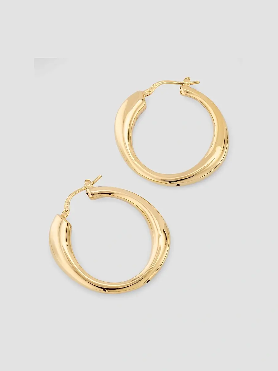 LISA NIK Women's 18K Yellow Gold Hoop Earrings | Thumbnail 3