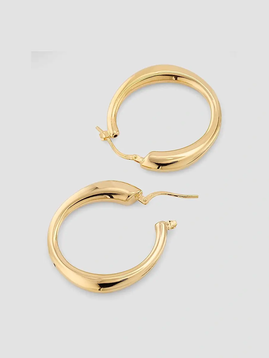 LISA NIK Women's 18K Yellow Gold Hoop Earrings | Thumbnail 4