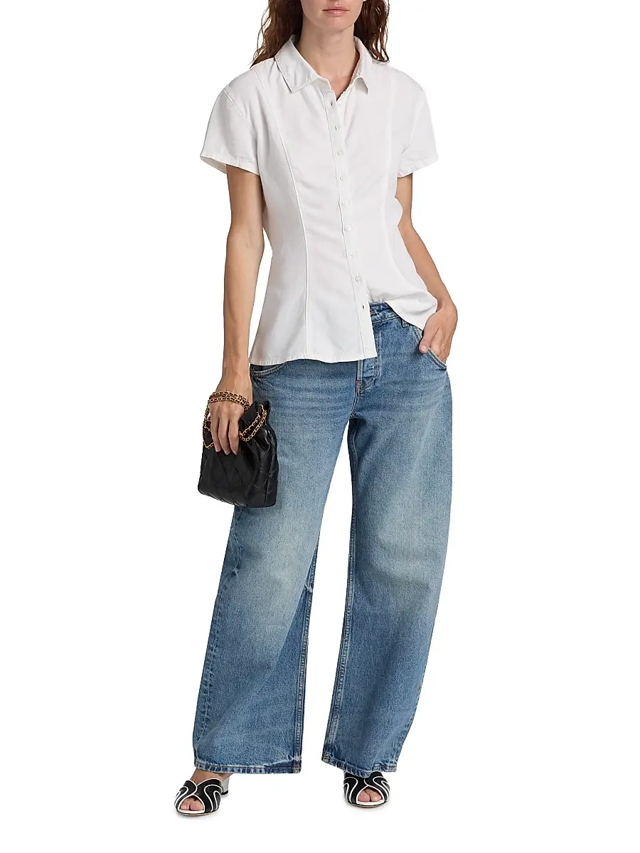 EB Denim Women's Enzo Cropped Mid-Rise Barrel Jeans | Thumbnail 2 EB Denim Women's Enzo Cropped Mid-Rise Barrel Jeans | Thumbnail 2
