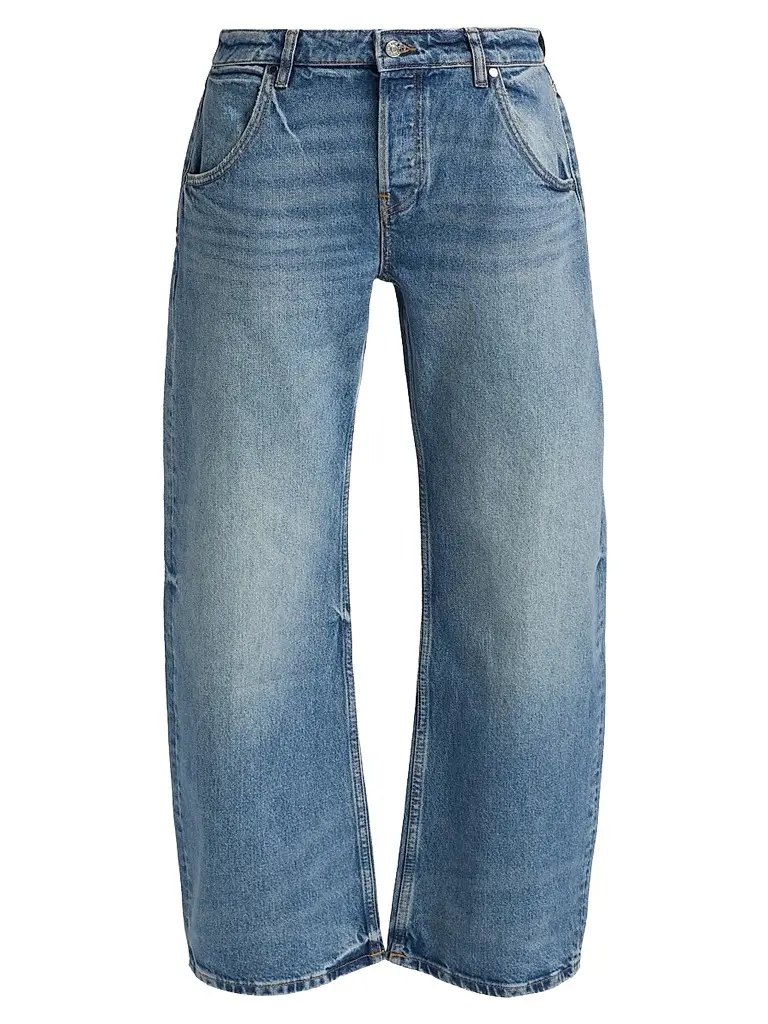 EB Denim Women's Enzo Cropped Mid-Rise Barrel Jeans