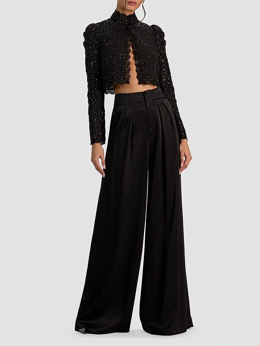 Alice + Olivia Women's Thomasina Embellished Lace Crop Jacket | Thumbnail 2 Alice + Olivia Women's Thomasina Embellished Lace Crop Jacket | Thumbnail 2