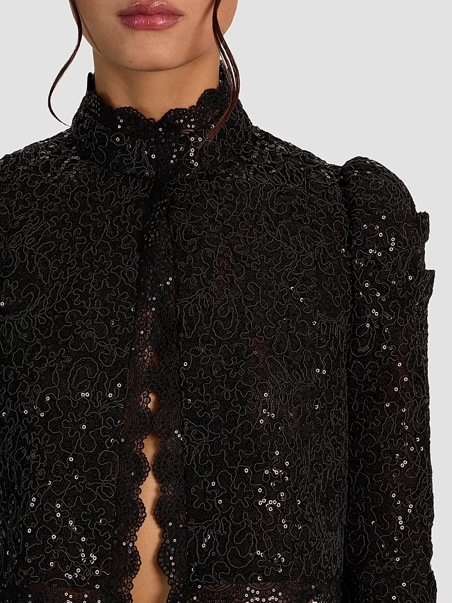 Alice + Olivia Women's Thomasina Embellished Lace Crop Jacket | Thumbnail 5 Alice + Olivia Women's Thomasina Embellished Lace Crop Jacket | Thumbnail 5