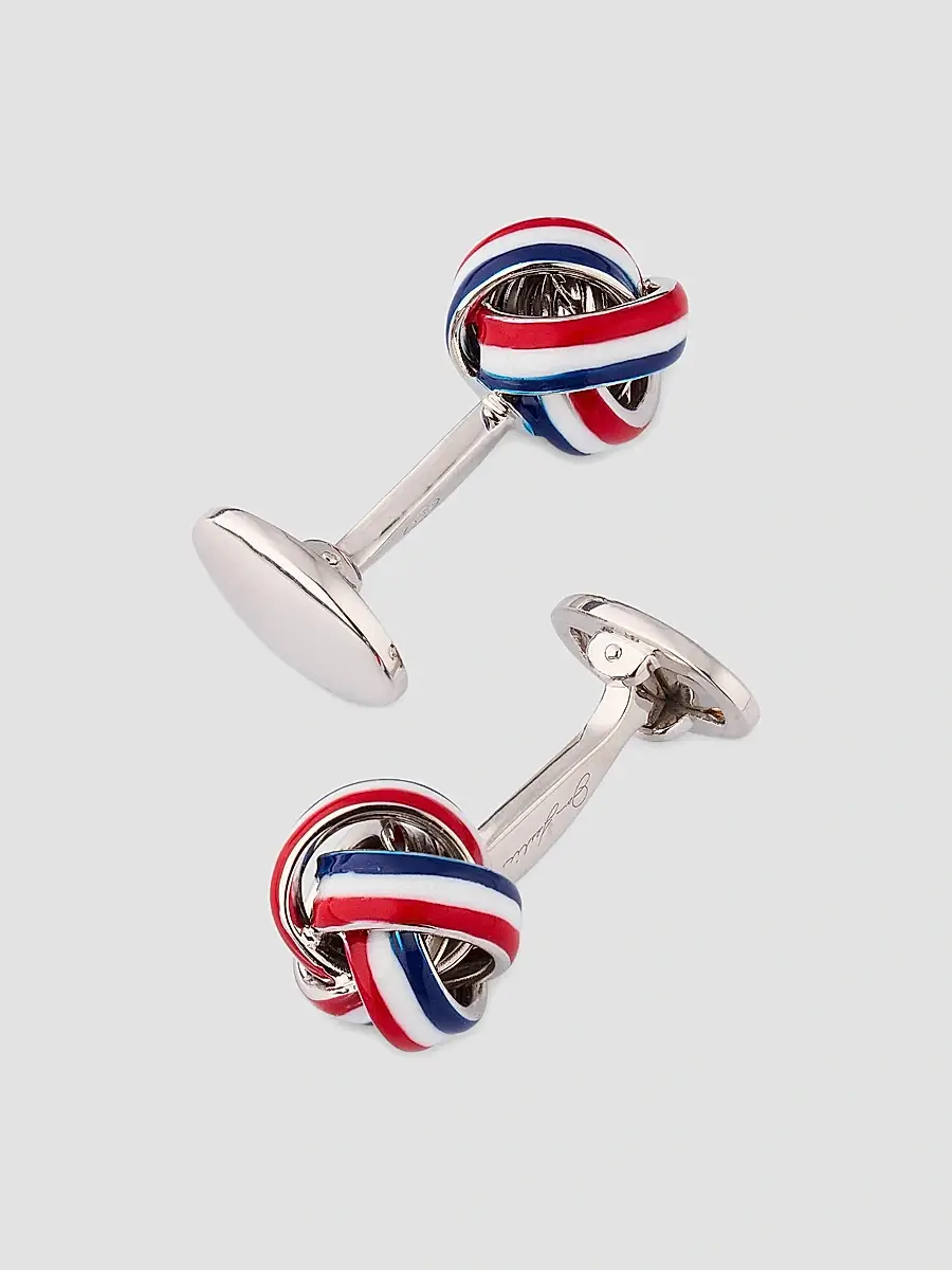 Jan Leslie Men's Sterling Silver & Enamel Knot Cufflinks | Thumbnail 4 Jan Leslie Men's Sterling Silver & Enamel Knot Cufflinks | Thumbnail 4