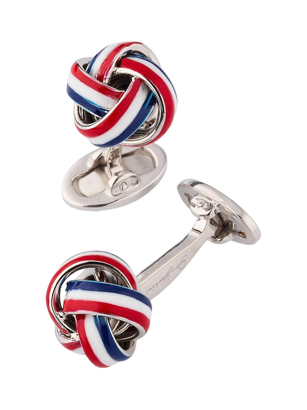 Jan Leslie Men's Sterling Silver & Enamel Knot Cufflinks