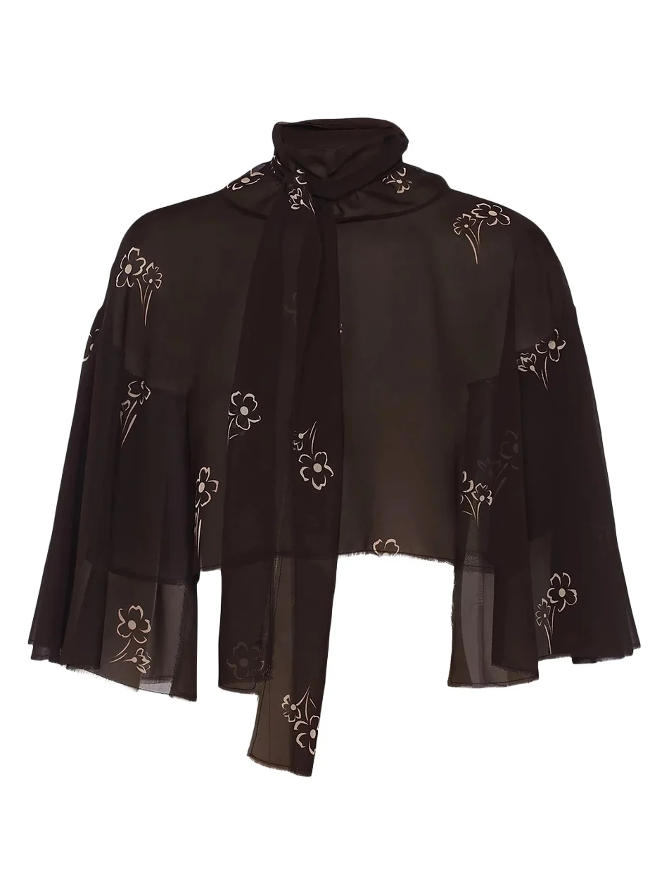 Prada Women's Print Georgette Cape