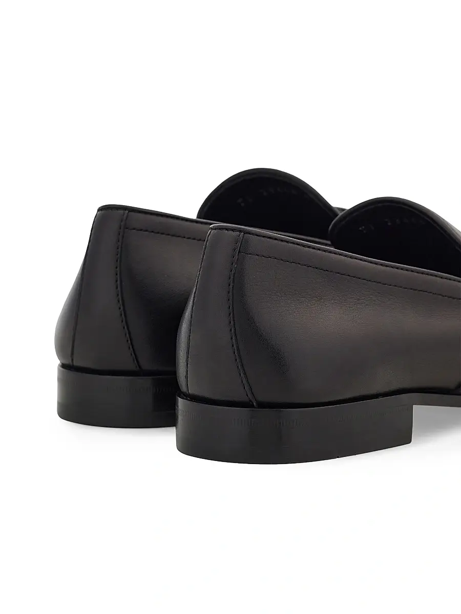 Ferragamo Men's Saddle Gancini Leather Loafers | Thumbnail 4