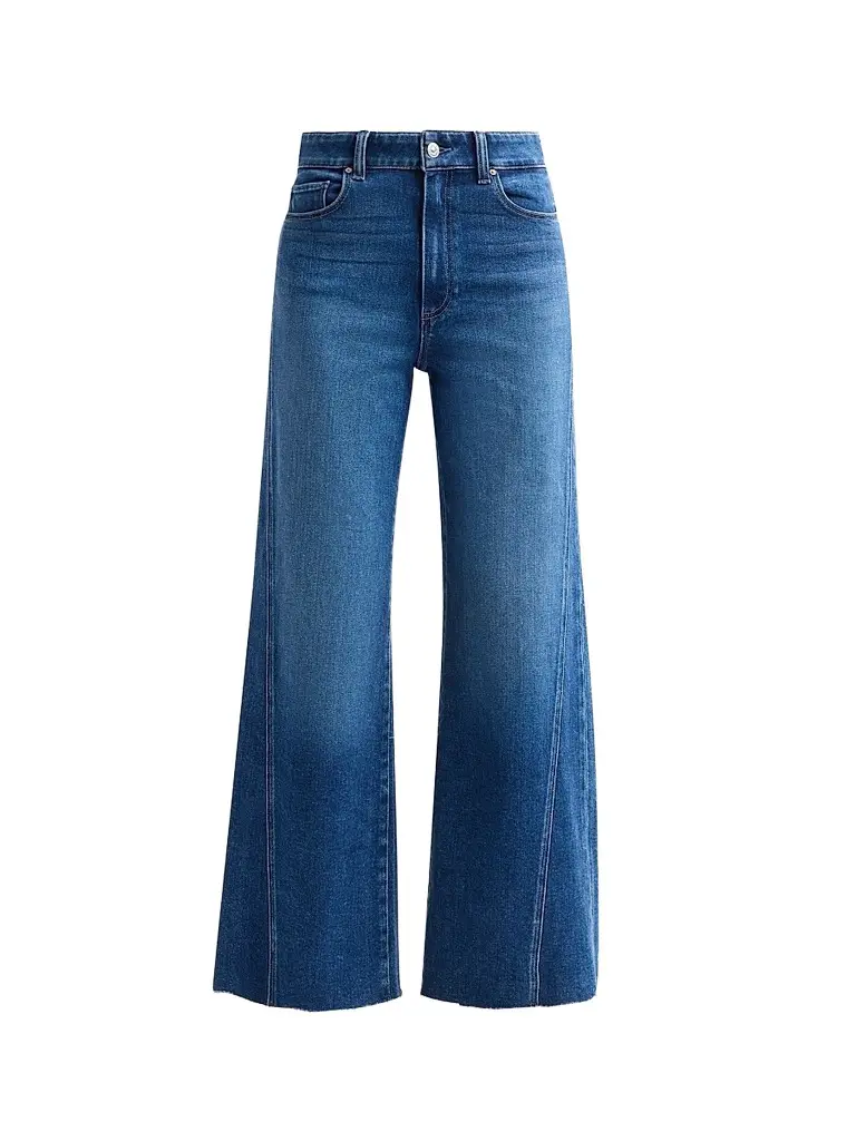 PAIGE Women's Anessa Twisted Outseam High-Rise Wide-Leg Jeans